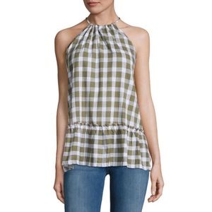For The Republic Gingham Halter in Olive